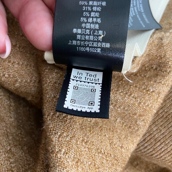 New Ted Baker Textured Crew Neck Sweater in Tan - Picture 10 of 10